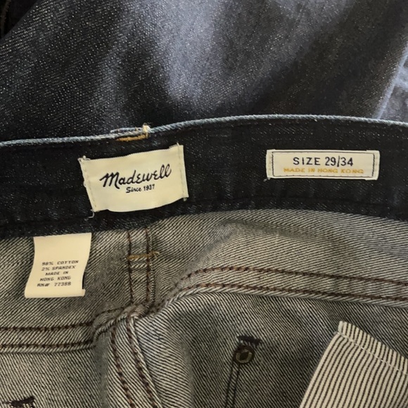 Madewell Rail Straight leg dark wash jeans 29/34 - Picture 4 of 5